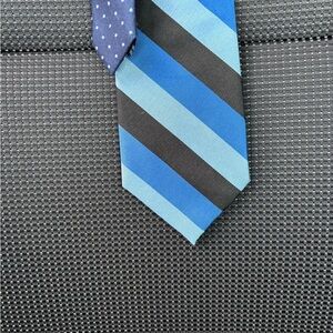 Tommy Hilfiger Blue and Black Striped Tie